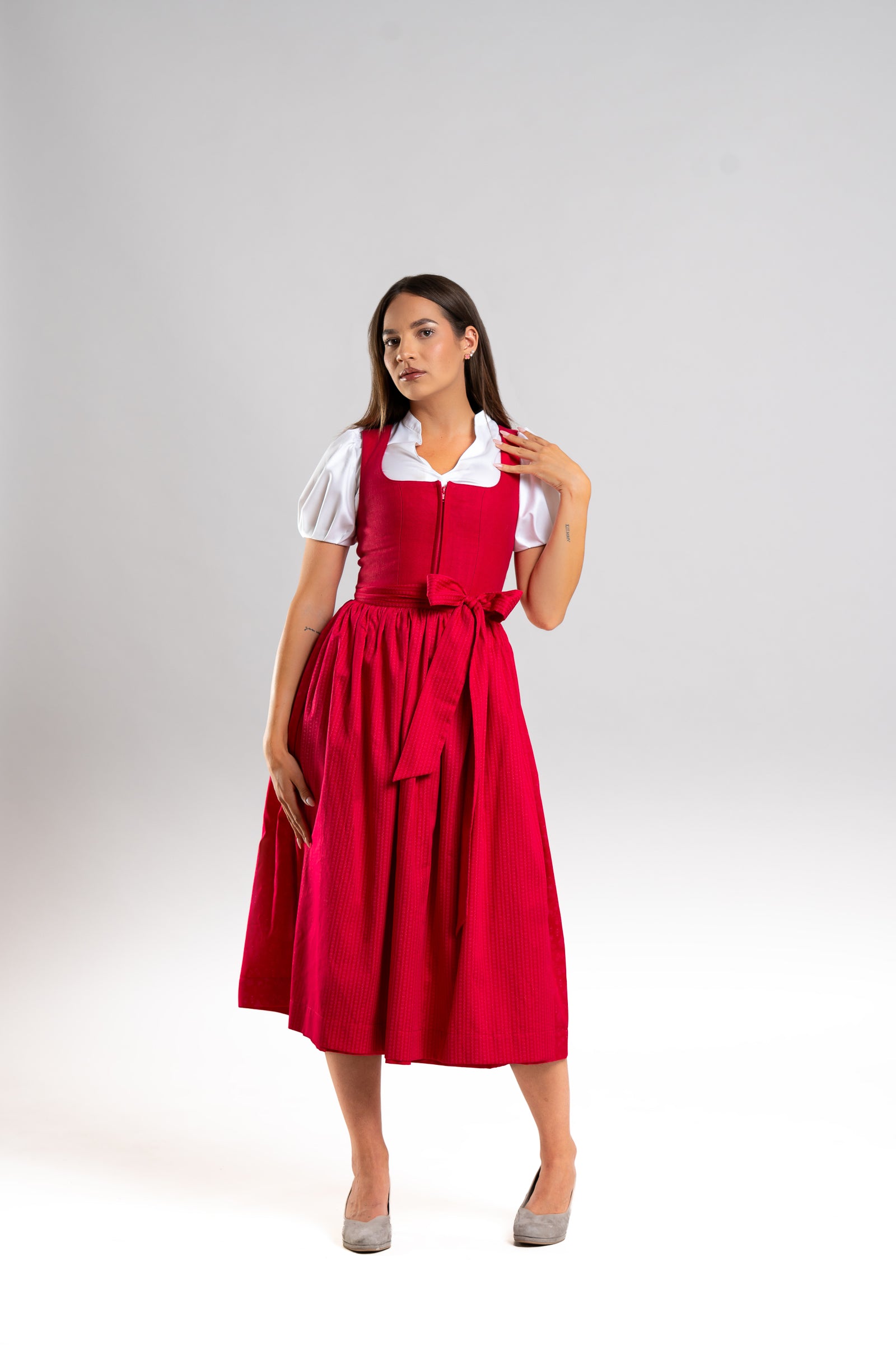 Dirndl Weinstraße in Himbeerrot